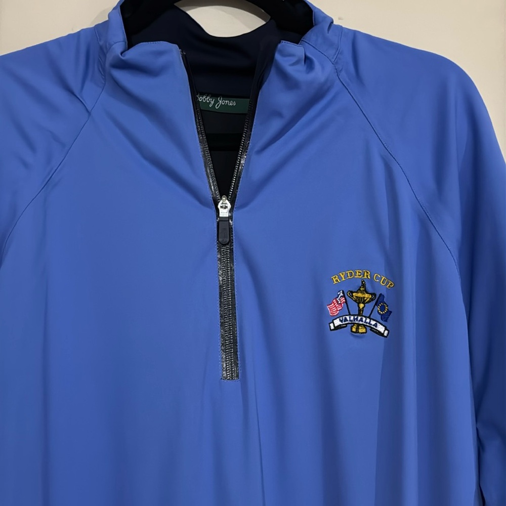 Bobby Jones Blue Ryder Cup Valhalla Quarter-Zip Pullover PGA Professional SzXXL